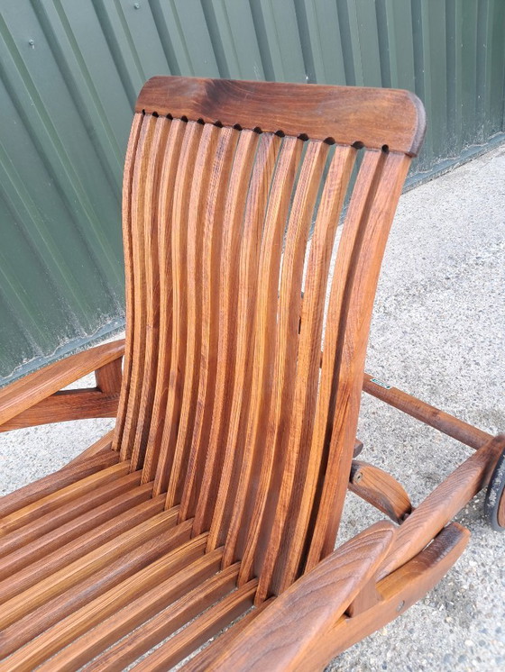 Image 1 of Barkers Traditionals teak lounger with Pandi mattress cushion