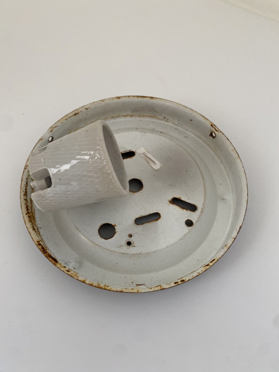 Vintage Glass Ceiling Light / Ceiling Lamp - 60s/70s – Metal (photo 8 of 9)