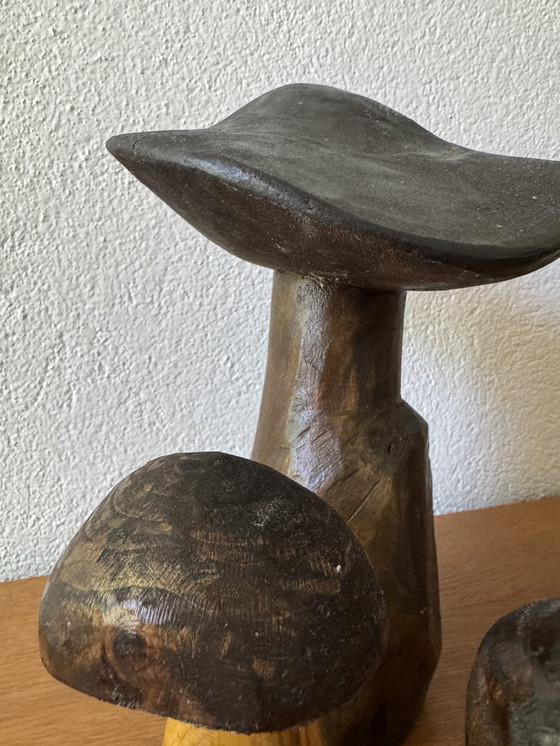 Image 1 of Decoratieve houten paddenstoelen