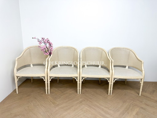 4 sillas vintage Giorgetti de imitación de bambú