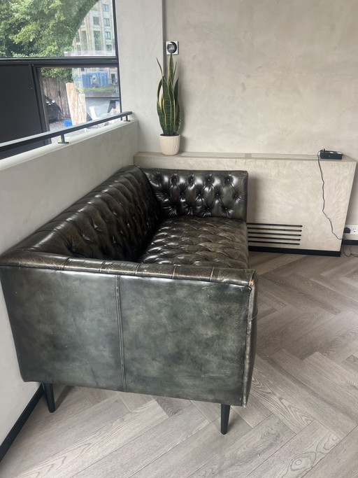 Canapé Chesterfield fait main de haute qualité – 2 zitsbanken, Leather (photo 2 of 5)