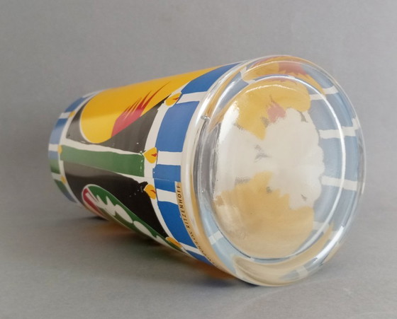 Image 1 of Paul Giovanopulos - enorme vaso artistico in vetro postmoderno/astratto Ritzenhoff Germania ca. 1990