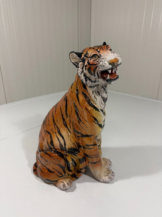 Grande Tigre in Ceramica Italia Anni '70 – Oggetti decorativi (photo 5 of 14)