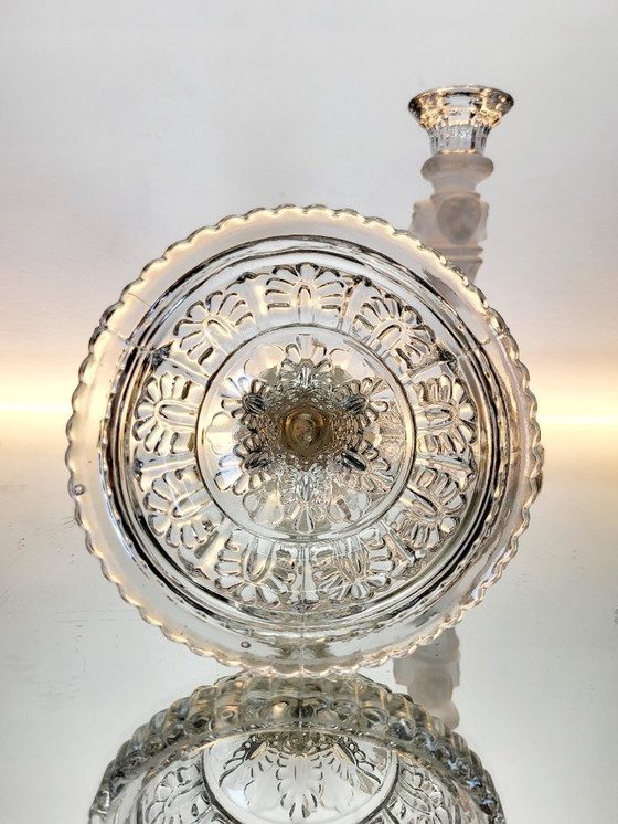 Image 1 of Neo-renaissance / neo-barok set kandelaar met drie leeuwenkoppen, Val Saint Lambert 1879