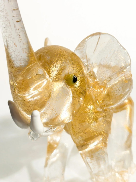 Little Elephant in Murano Glass and Gold Leaf Attributed to Ercole Barovier 1930s – Sculpture (photo 11 of 11)