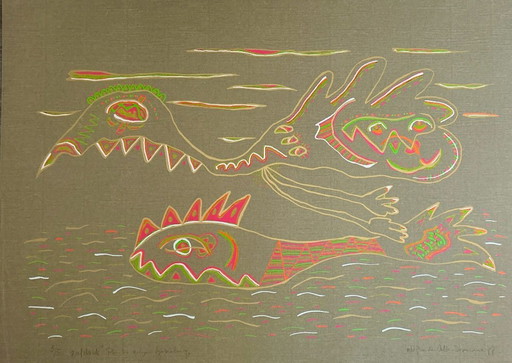Serigrafía Eddy van der Velden - Ponibo dengan tjekalang