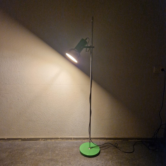 Image 1 of Lampadaire vintage des années 1970, projecteur vert