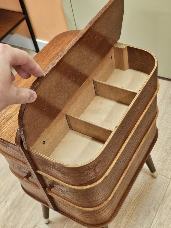 Vintage Teakfineer Naaikastje Naaibox Naardoos – Nachtkastjes, Wood (photo 7 of 12)