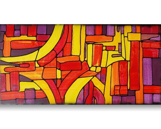 Image 1 of Abstractie A1369 - abstract schilderij XXL