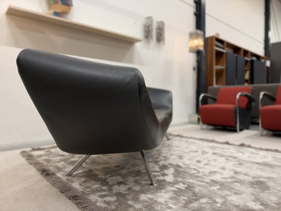 Leolux Arabella 3-seater Sofa Grey Black Leather, 3-5 seaters, Multi Color (photo 5 of 6)