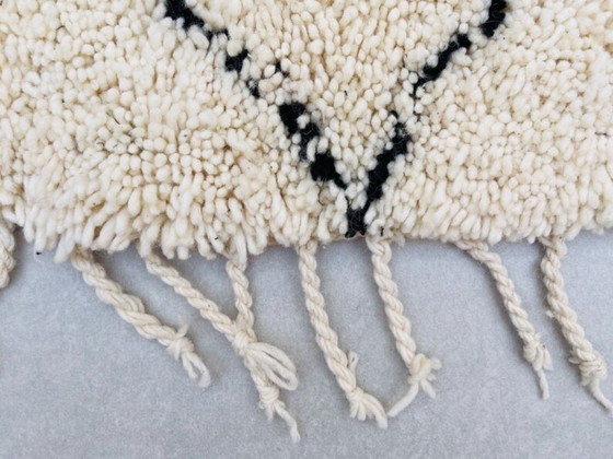 Image 1 of Round Beni ourain rug 1.5X1.5m - New Berber design Hand-Knotted Moroccan wool rug - berber carpet - FREE SHIPPING