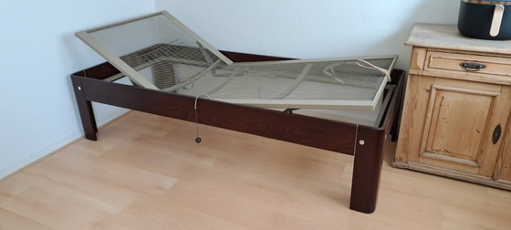 Auping single bed with adjustable slatted base, dark brown wood, Metal, Modern (photo 4 of 5)