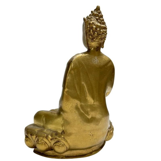 Vintage Bronze Shakyamuni Buddha Statue - 24.5 cm - Hand-engraved - 1970s – Sculpture (photo 6 of 10)