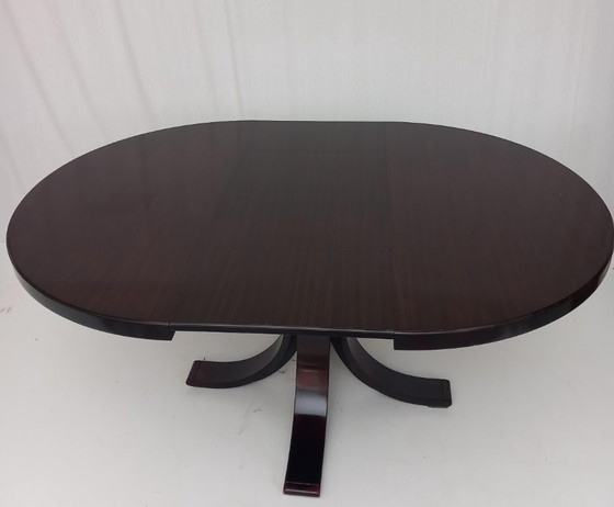 Image 1 of Table ronde en bois à rallonge, années 60