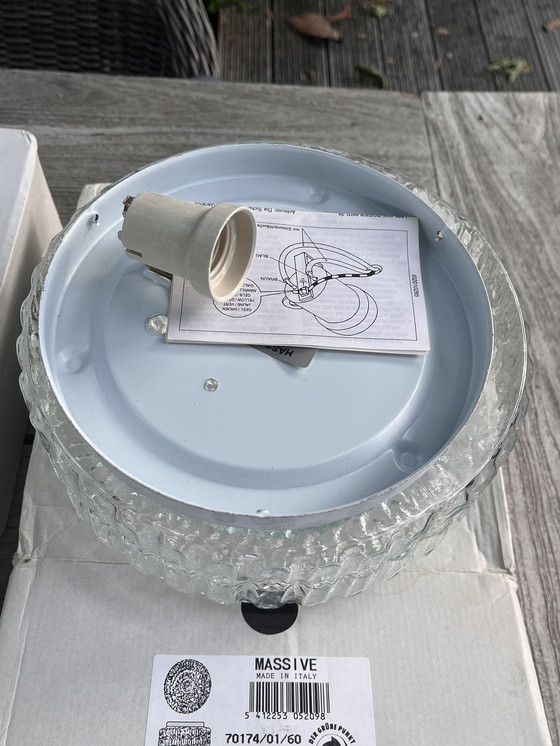 Image 1 of 4 vintage glazen plafondlampen massive 