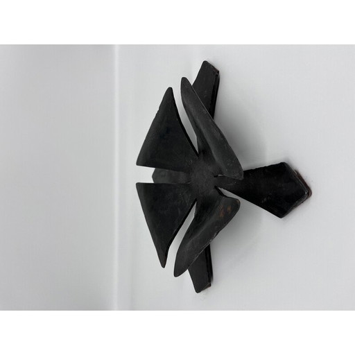 Vintage Brutalist wrought iron candlestick, 1970