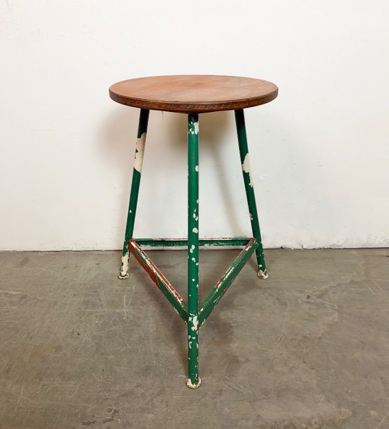 Image 1 of Sgabello da officina industriale verde, anni '60