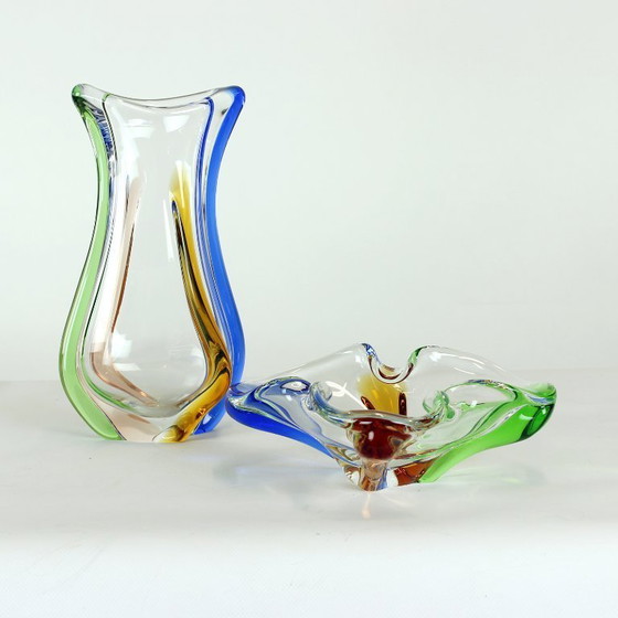 Image 1 of Design Art Rhapsody Collection Glass Bowl By Frantisek Zemek, Czechoslovakia 1960s