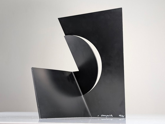 Image 1 of Zwarte abstracte stalen sculptuur, Carlos Evangelista, 55/75