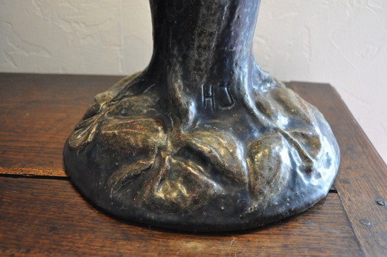 Image 1 of Lampe à poser - Signée H JAVAUX - Style Tiffany (ref 3528)
