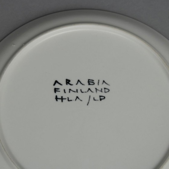 Image 1 of Hilkka-Liisa Ahola (1920-2009) aardewerken bord met "zonnebloem" decor, uitvoering Arabia / Finland 