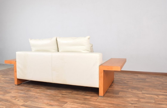 Italiaanse leren bank van Giorgetti, jaren 80. – 3-5 zitsbanken, Wood (photo 6 of 15)
