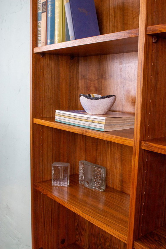 Image 1 of Vintage teak and walnut bookcase, highboard, chest of drawers, mid-century modern, 1960s