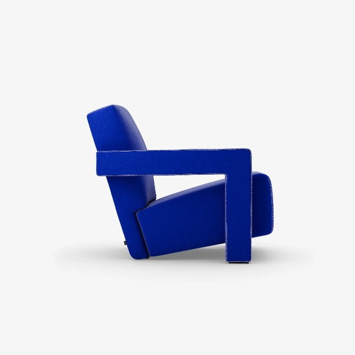 Fauteuil Utrecht (Cassina) - NEUF - Feutre de laine - Bleu cobalt - Lincoln 13L586, Surjet naturel – Wool