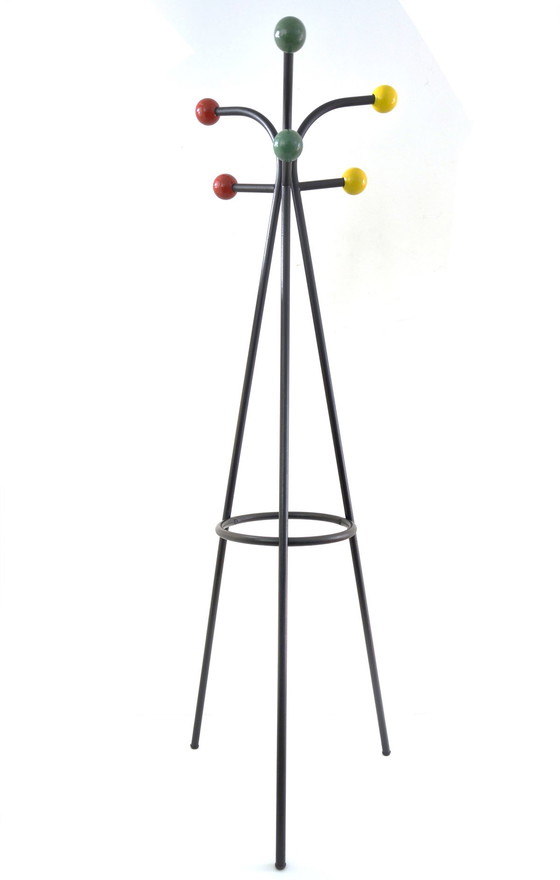 Image 1 of Large free standing coat rack colourful design by Roger Feraud, 1950s
vintage