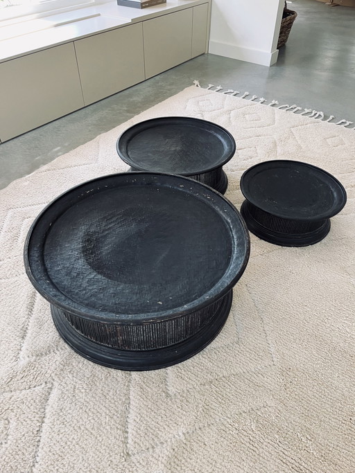 3x Tables basses vintage