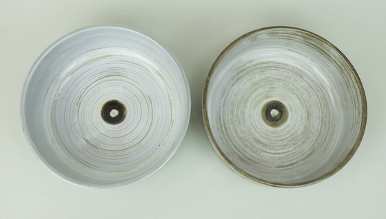 Image 1 of 2 bowls and 1 platter ceramano gala sepia esthetique tique gerda heuckeroth 1970s