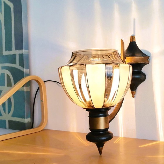 Image 1 of Grande lampada da parete in vetro fumé Art Déco