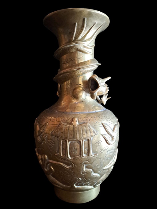 Chinese brass vase