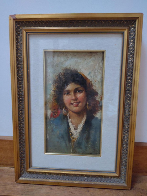 Image 1 of Francesco Saverio Torcia (1840-1891) - Ragazza partenopea (Neapolitanisches Mädchen)