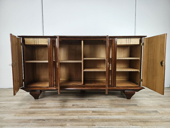 Image 1 of Art Decò oak sideboard for dining room with marble top