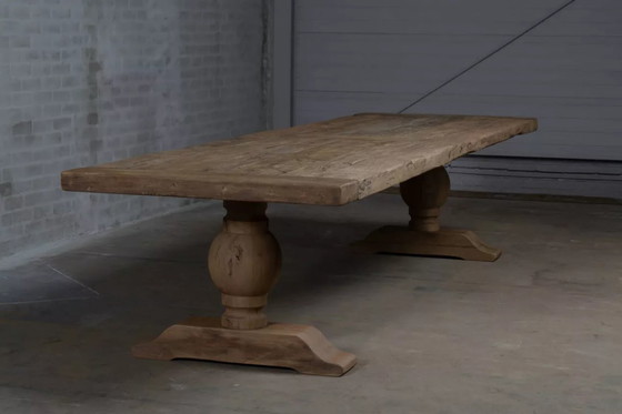 Image 1 of SOLEIL oak monastery table - 220 cm - Solid frame