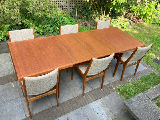 Image 1 of Mesa de comedor danesa extensible de teca de Aage Schmidt-Kristensen para Fritz Hansen
