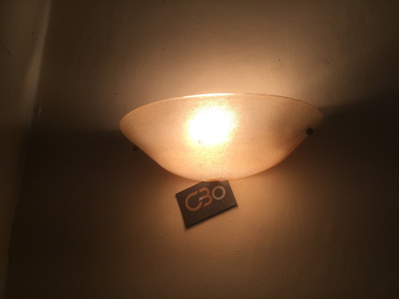 Image 1 of 2x Terzani Mezza Luna wall lamp: a half-moon made of hand-blown Murano glass