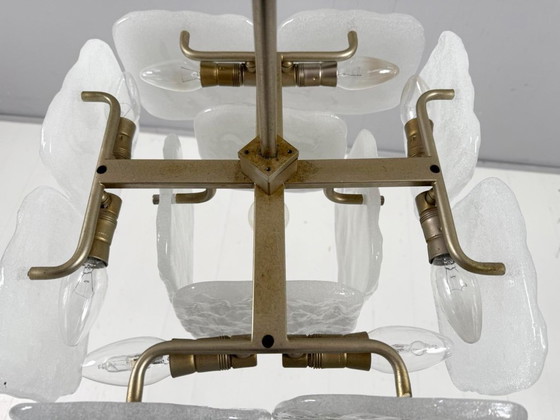 Image 1 of Lampe en verre glacé/plafonnier de J.T. Kalmar pour Kalmar Franken, modèle : Bernstein, Autriche, années 1960