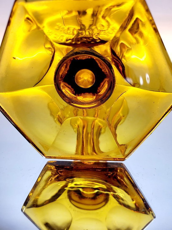 Image 1 of Val Saint Lambert Art deco Vase, Luxval Serie Modell Américain M, bernsteinfarben, Belgien