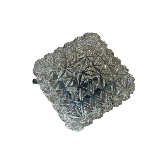 Applique Murale Carrée Plafonnier Verre Transparent Luminaire Ancien Vintage 1970 1980 – Appliques murales (photo 9 of 9)