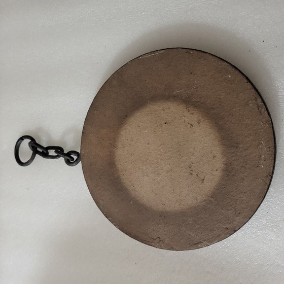 Image 1 of Plaque murale ronde en céramique et relief, fleurs  Rusha Art  1960,70, West Germany 