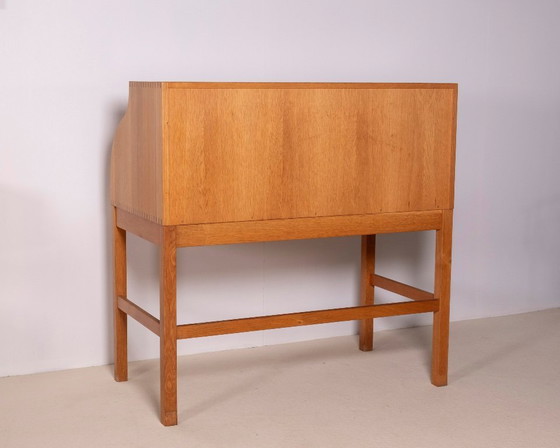 Image 1 of Andreas Hansen Rolltop-Schreibtischsekretär aus Eiche, Dänemark, 1970er Jahre
