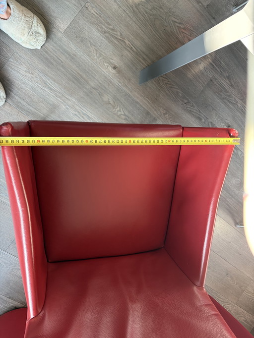 Rode leren eetkamer stoelen