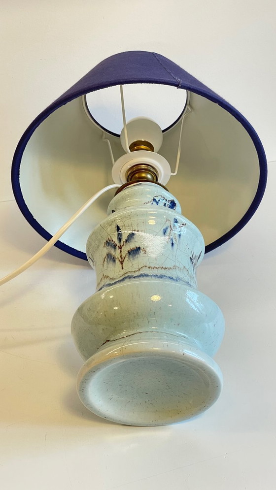 Image 1 of Lampada vintage in ceramica blu chic