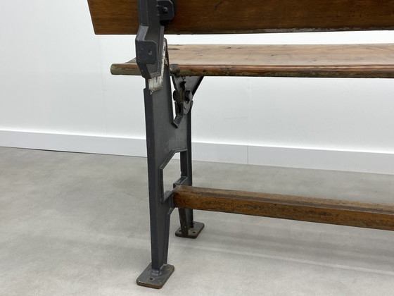 Image 1 of Vintage bench (foldable) with characteristic cast iron 147 cm
