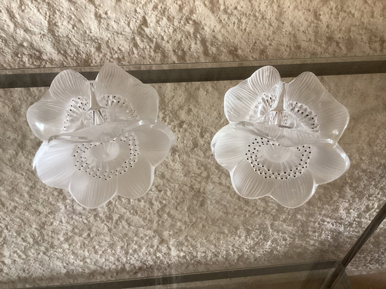 Image 1 of Set van 2 Lalique Paris Anemone kandelaars