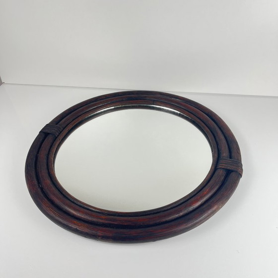 Image 1 of Round rattan mirror, 1970