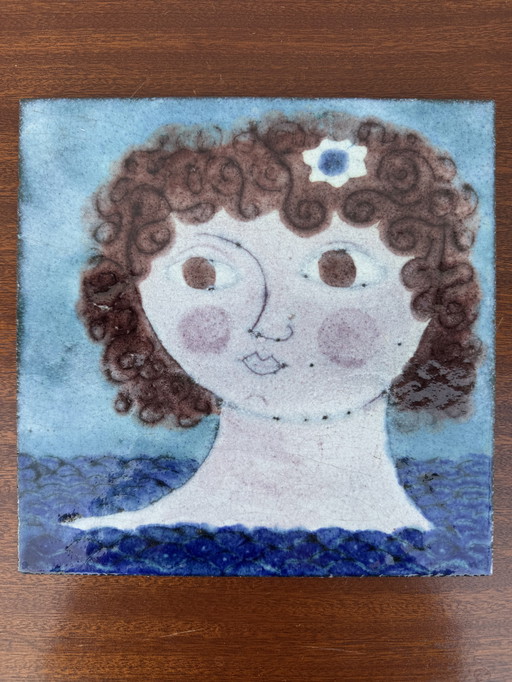 Carreau portrait céramique Robert et Jean Cloutier