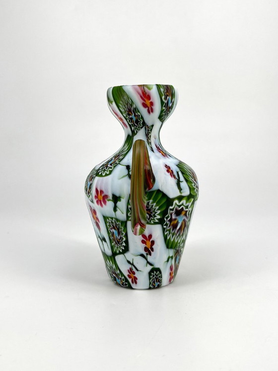 Image 1 of Vintage Murano Millefiori glass amphora – attr. Fratelli Toso